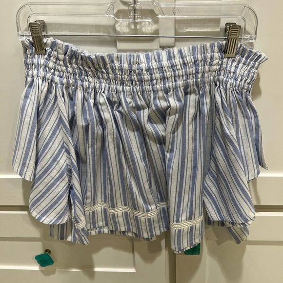 Blue & White Stripped Off the Shoulder Top - Picture 9 of 11